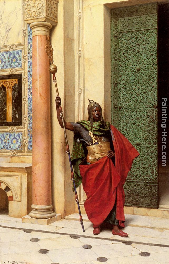 A Nubian Guard painting - Ludwig Deutsch A Nubian Guard art painting